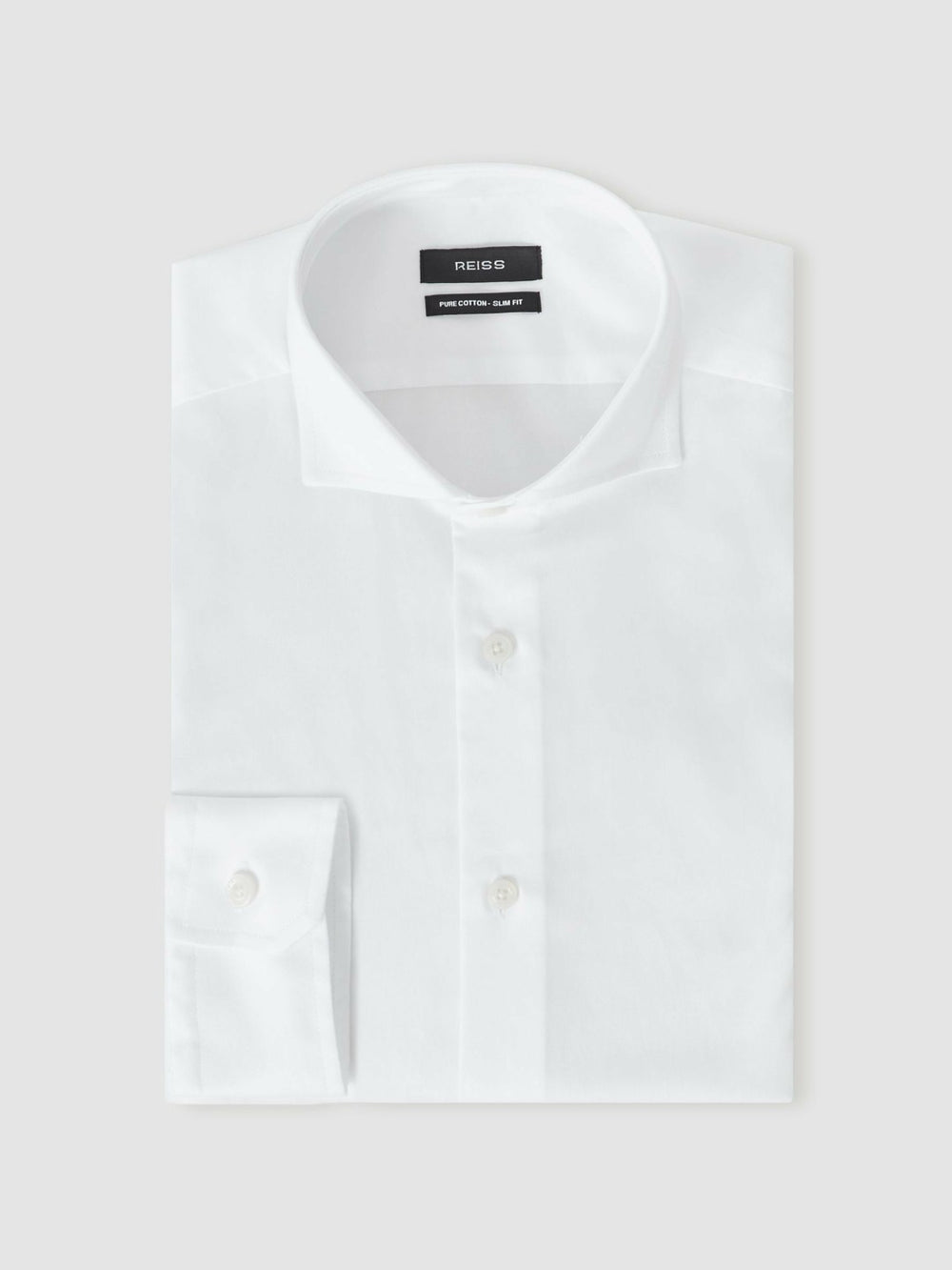 Reiss | Slim Fit Cotton-Twill Two-Fold Shirt Slim-Fit in White
