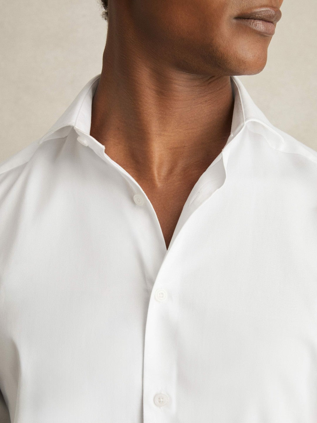 Reiss | Slim Fit Cotton-Twill Two-Fold Shirt Slim-Fit in White
