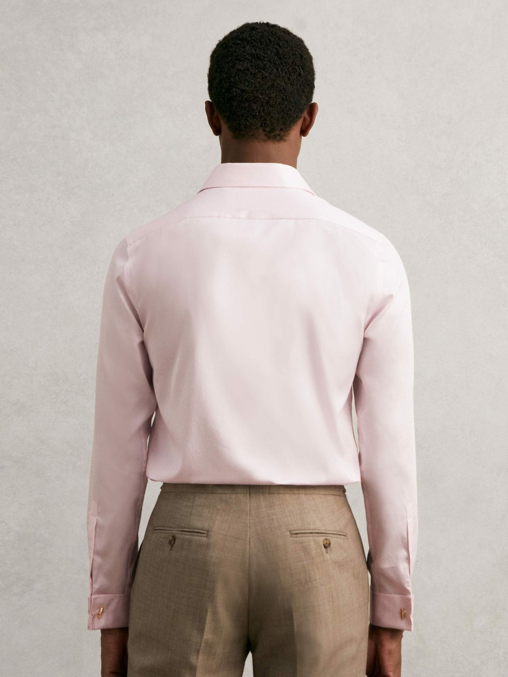 Reiss | Regular Fit Slim-Fit Cotton-Sateen Shirt in Pink