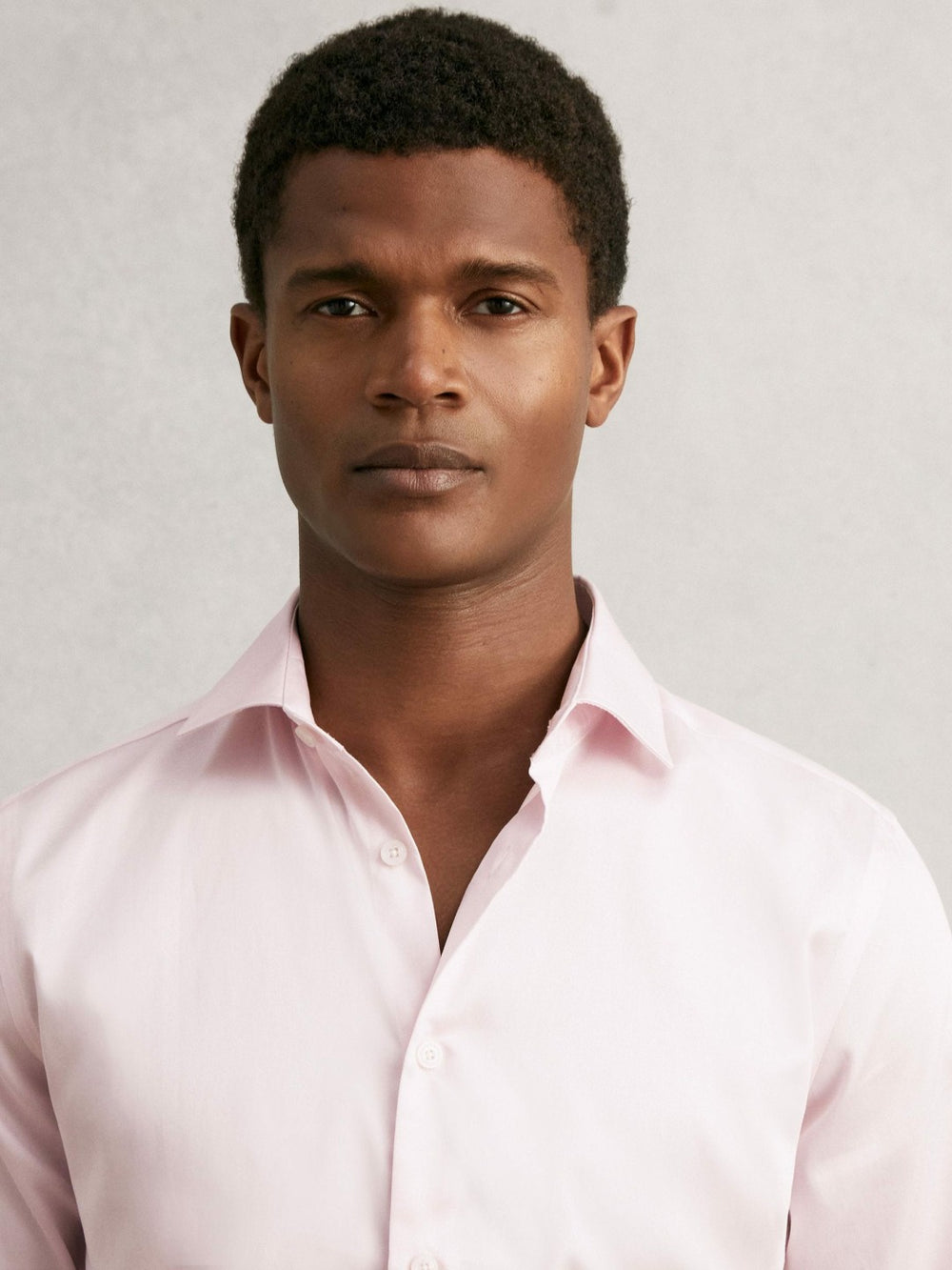 Reiss | Regular Fit Slim-Fit Cotton-Sateen Shirt in Pink