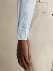 Reiss | Slim Fit Cotton-Twill Two-Fold Shirt Slim-Fit in Soft Blue