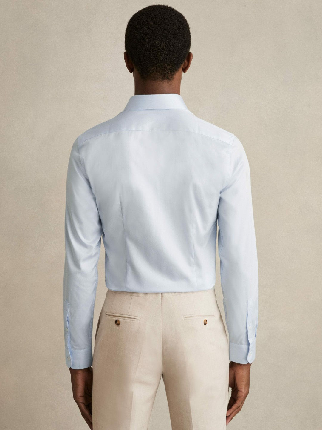 Reiss | Slim Fit Cotton-Twill Two-Fold Shirt Slim-Fit in Soft Blue