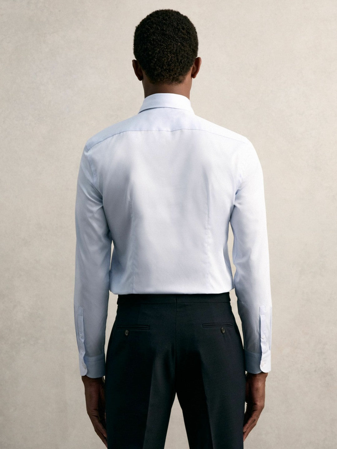 Reiss | Slim Fit Cotton Pin Collar Shirt in Soft Blue