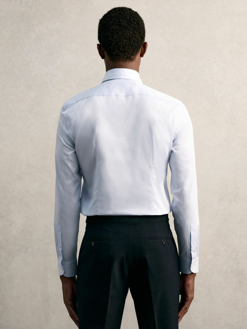 Reiss | Slim Fit Cotton Pin Collar Shirt in Soft Blue