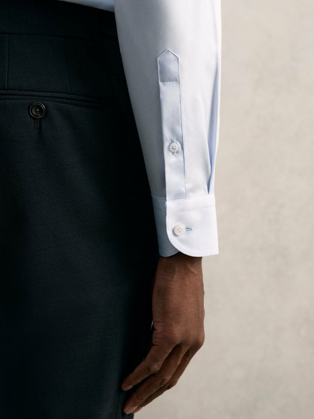 Reiss | Slim Fit Cotton Pin Collar Shirt in Soft Blue