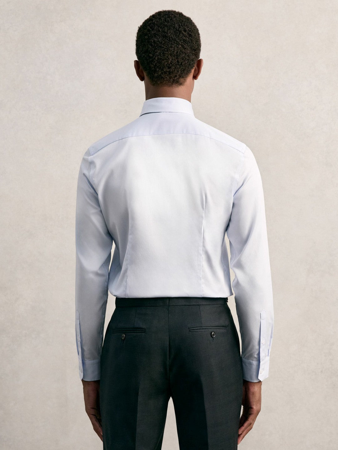 Reiss | Regular Fit Cotton Sateen Shirt in Mid Blue