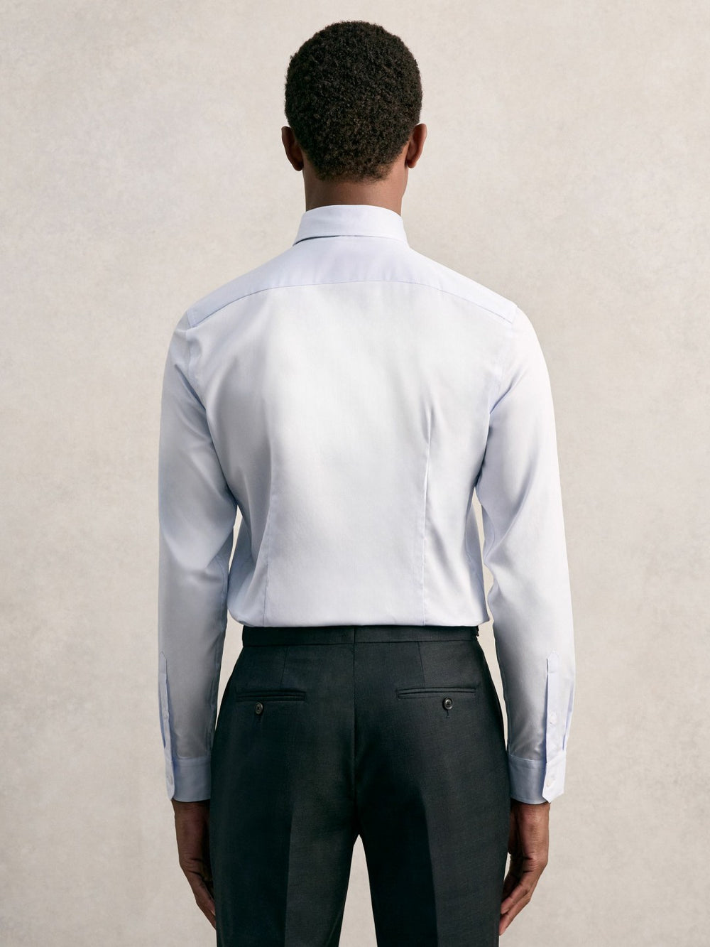 Reiss | Regular Fit Cotton Sateen Shirt in Mid Blue
