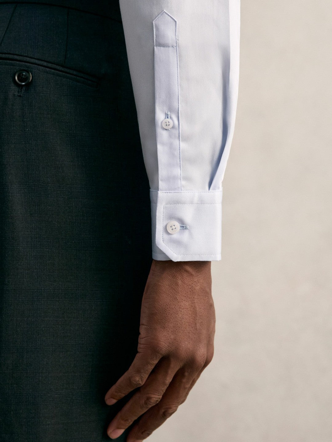 Reiss | Regular Fit Cotton Sateen Shirt in Mid Blue