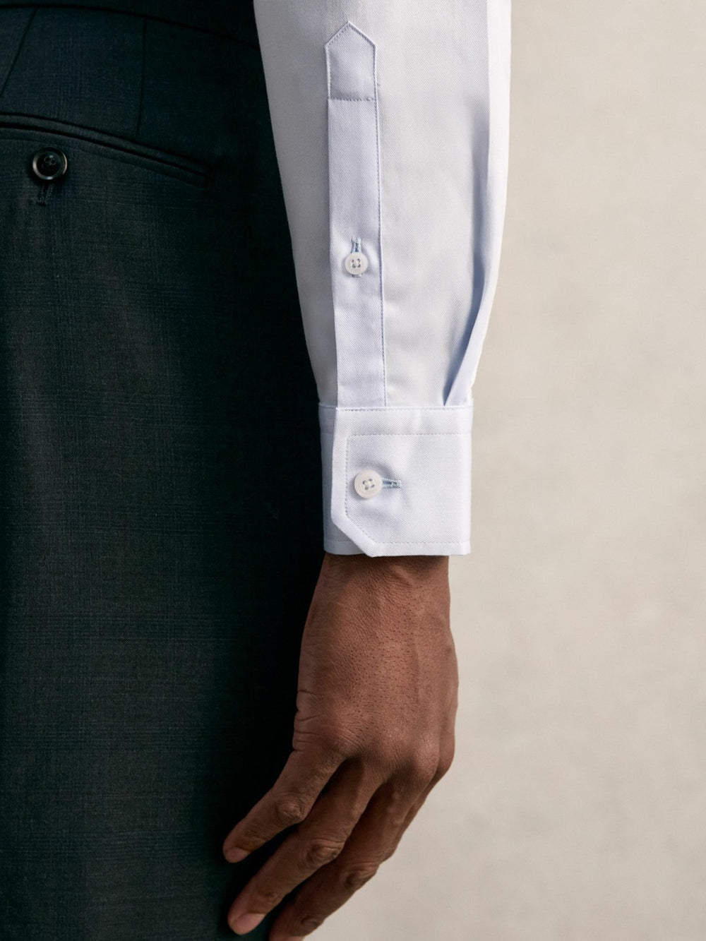 Reiss | Regular Fit Cotton Sateen Shirt in Mid Blue