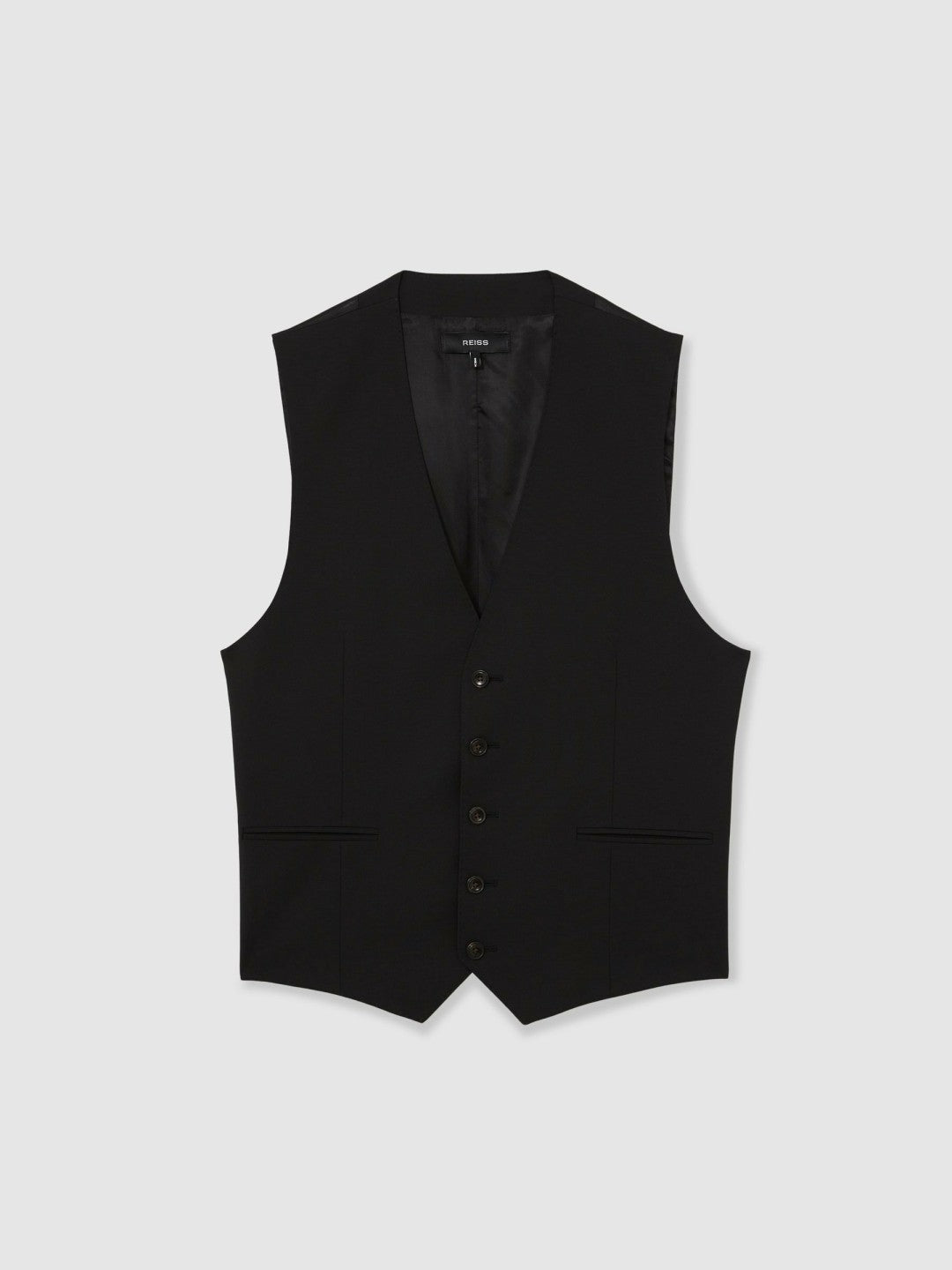 Reiss | Wool-Blend Slim-Fit Waistcoat in Black