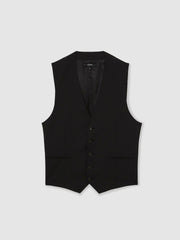 Reiss | Wool-Blend Slim-Fit Waistcoat in Black