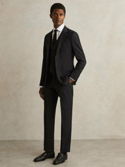 Reiss | Wool-Blend Slim-Fit Waistcoat in Black
