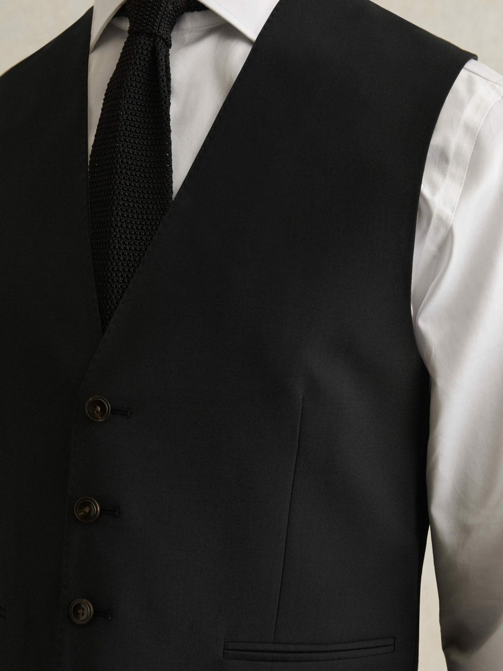 Reiss | Wool-Blend Slim-Fit Waistcoat in Black