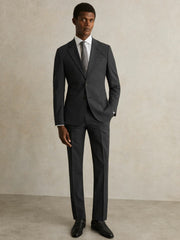 Reiss | Wool-Blend Single-Breasted Suit Blazer Slim-Fit in Grey
