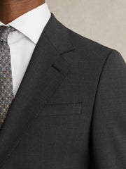 Reiss | Wool-Blend Single-Breasted Suit Blazer Slim-Fit in Grey