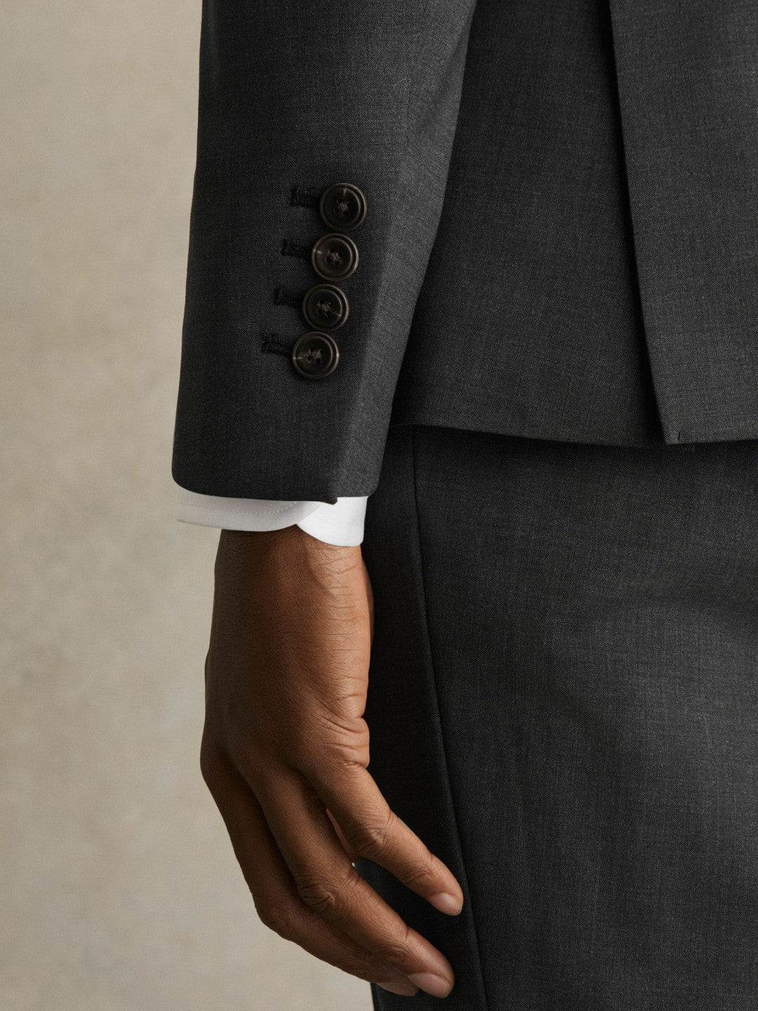 Reiss | Wool-Blend Single-Breasted Suit Blazer Slim-Fit in Grey