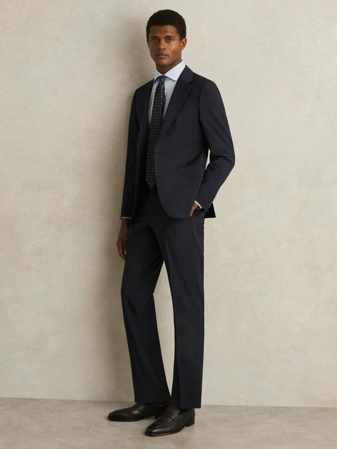 Reiss | Slim-Fit Wool-Blend Suit Trousers in Navy