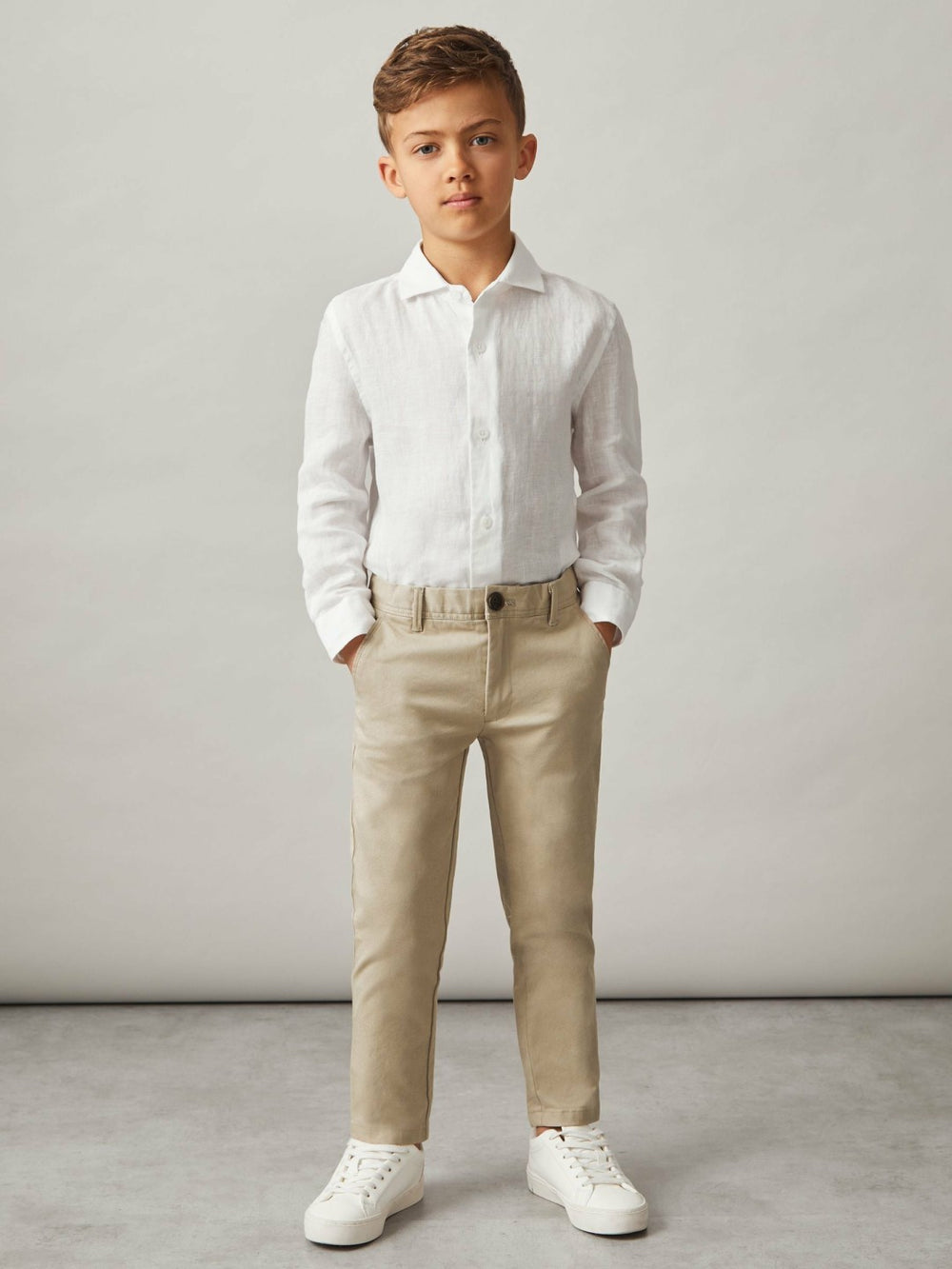 Reiss | 9-13 yrs Slim Fit Casual Chinos in Stone