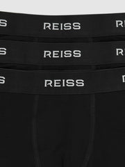 Reiss | 13-14 yrs Stretch-Cotton Logo-Waistband Boxer Shorts 3 Pack in Black