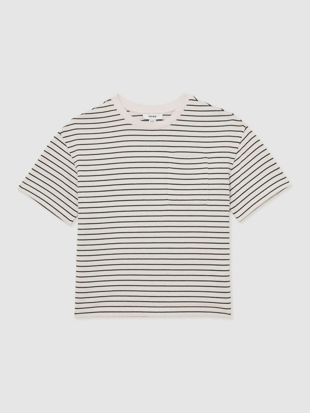 Reiss | 3-9 yrs Cotton-Blend Stripe T-Shirt in White/Navy