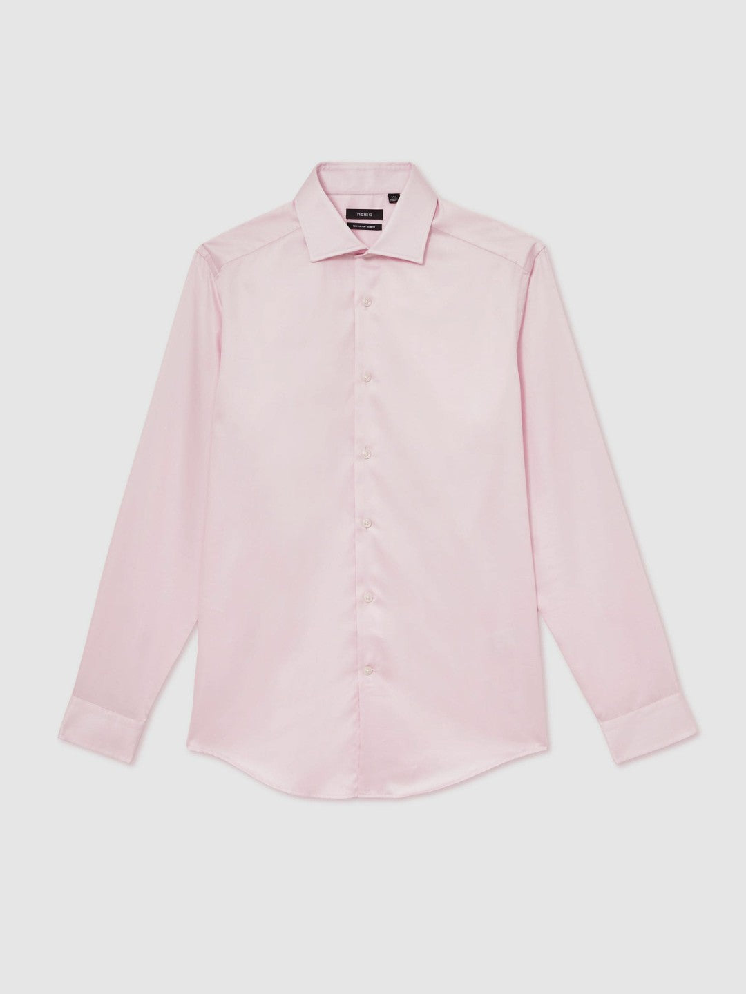 Reiss | Slim Fit Cotton Sateen Shirt in Pink