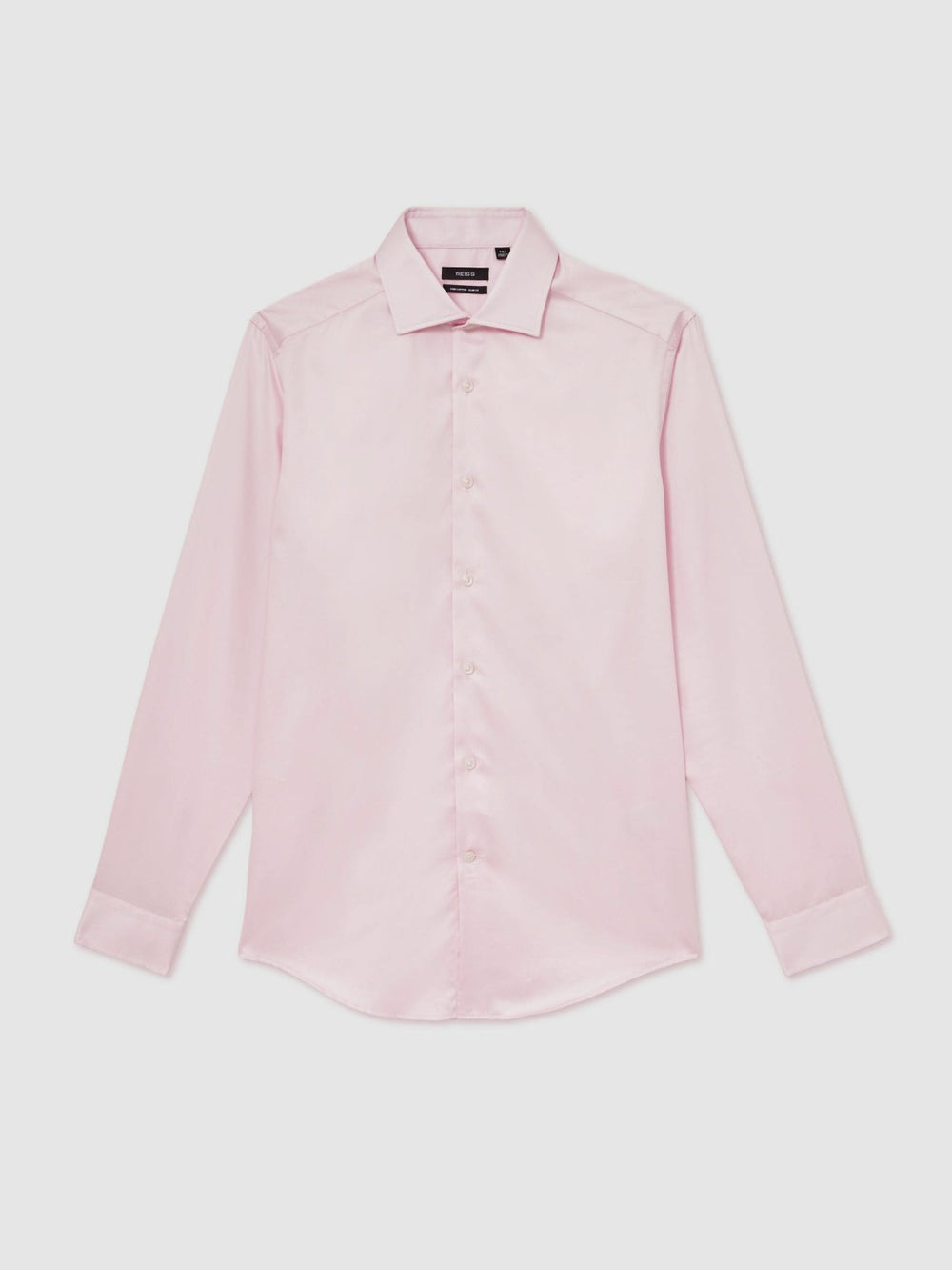 Reiss | Slim Fit Cotton Sateen Shirt in Pink
