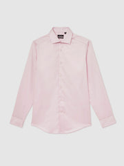 Reiss | Slim Fit Cotton Sateen Shirt in Pink
