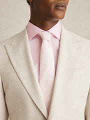 Reiss | Slim Fit Cotton Sateen Shirt in Pink