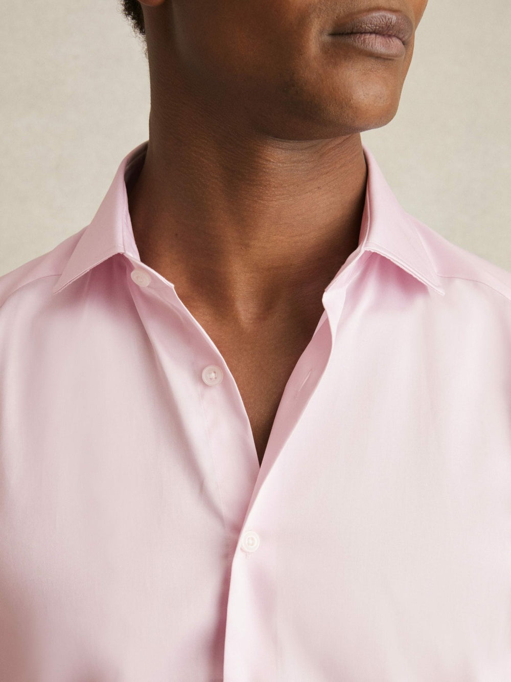 Reiss | Slim Fit Cotton Sateen Shirt in Pink