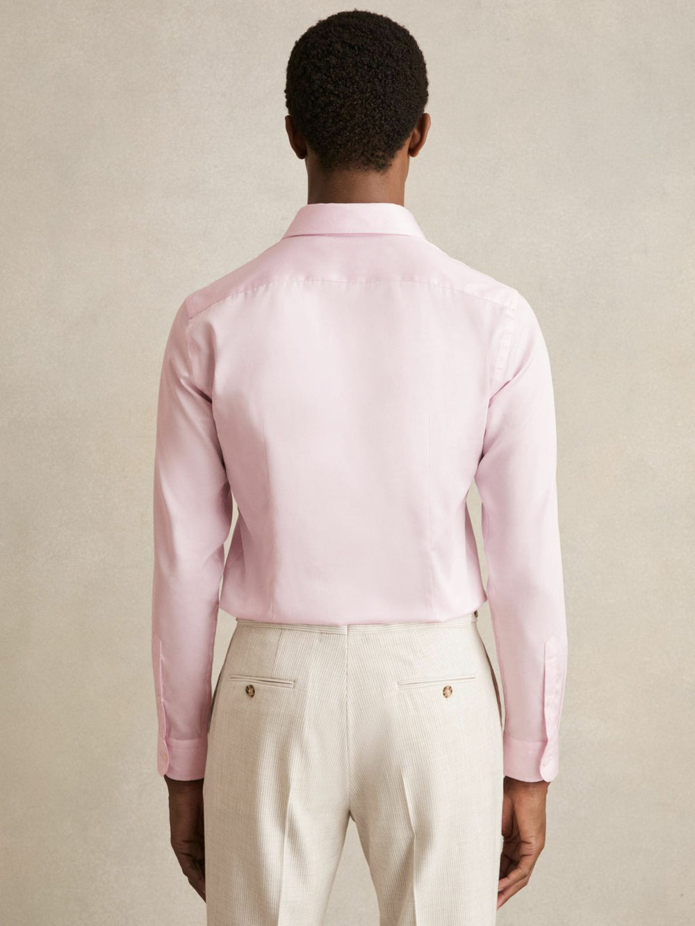 Reiss | Slim Fit Cotton Sateen Shirt in Pink