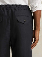Reiss | Linen Drawstring Shorts in Navy