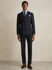 Reiss | Slim Fit Cotton Sateen Shirt in Mid Blue