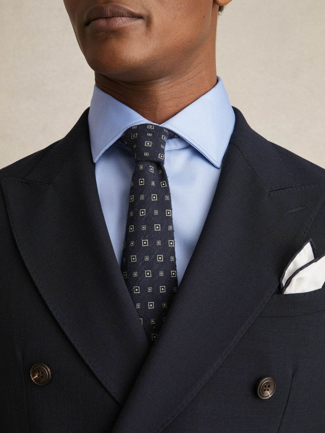 Reiss | Slim Fit Cotton Sateen Shirt in Mid Blue