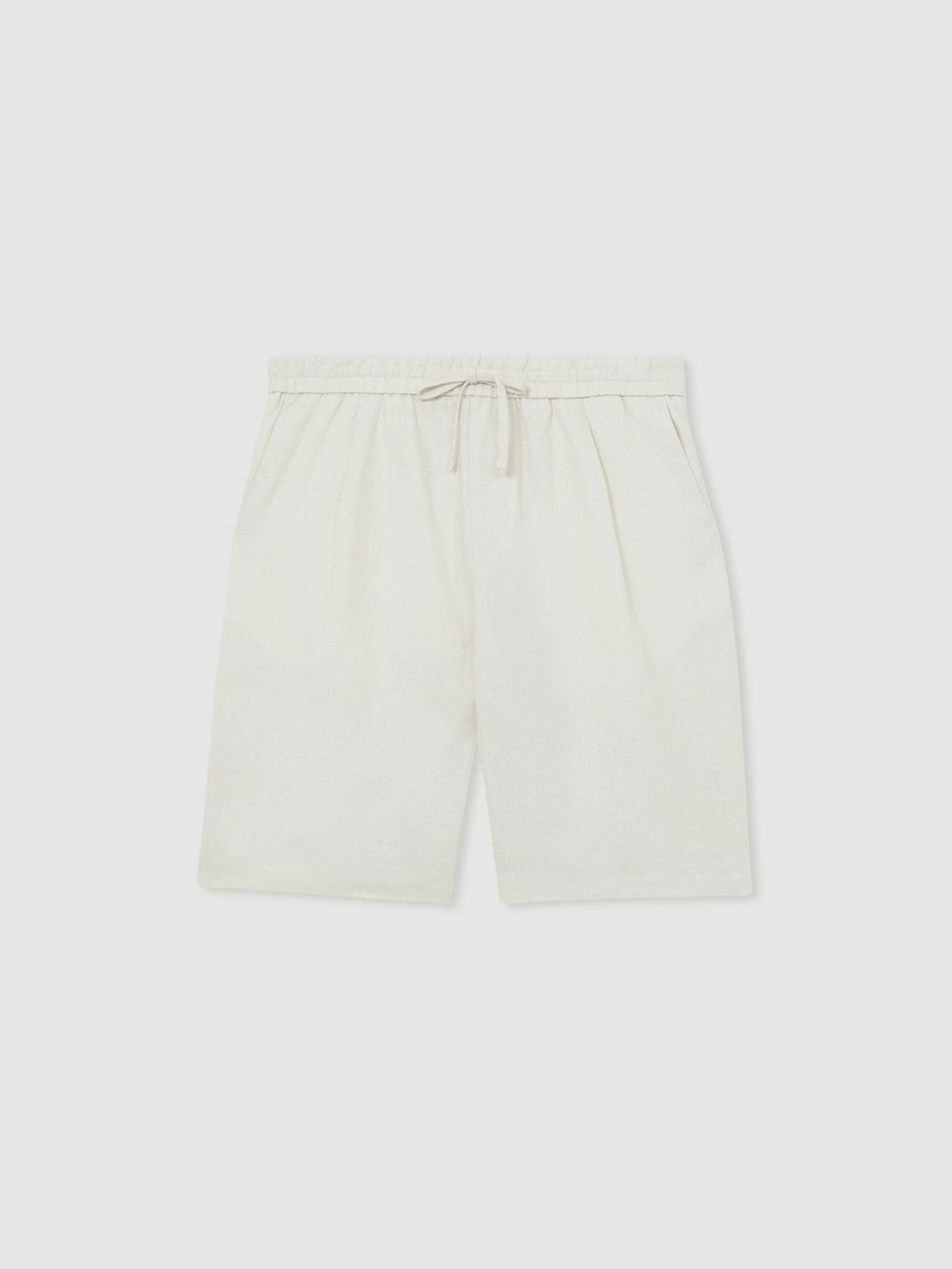 Reiss | Linen Drawstring Shorts in Stone
