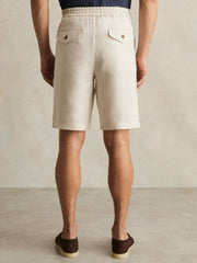Reiss | Linen Drawstring Shorts in Stone