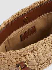 Reiss | Raffia Woven Cross-body Bag in Natural