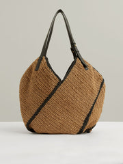 Reiss | Raffia Ruffle Tote Bag in Natural