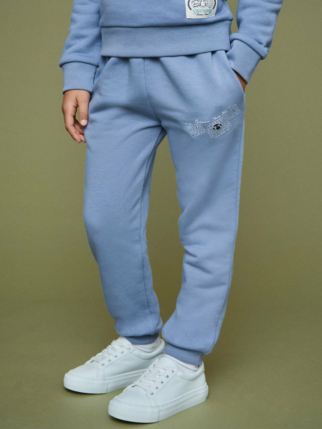 Reiss | 9-13 yrs SmileyWorld Cuffed Joggers Unisex Fit in Blue
