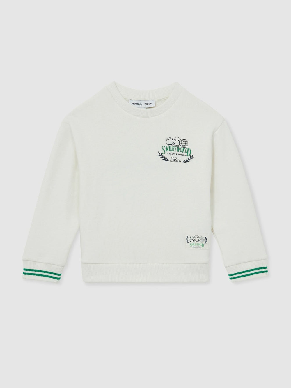 Reiss | 9-13 yrs SmileyWorld Logo Sweatshirt Unisex Fit in White