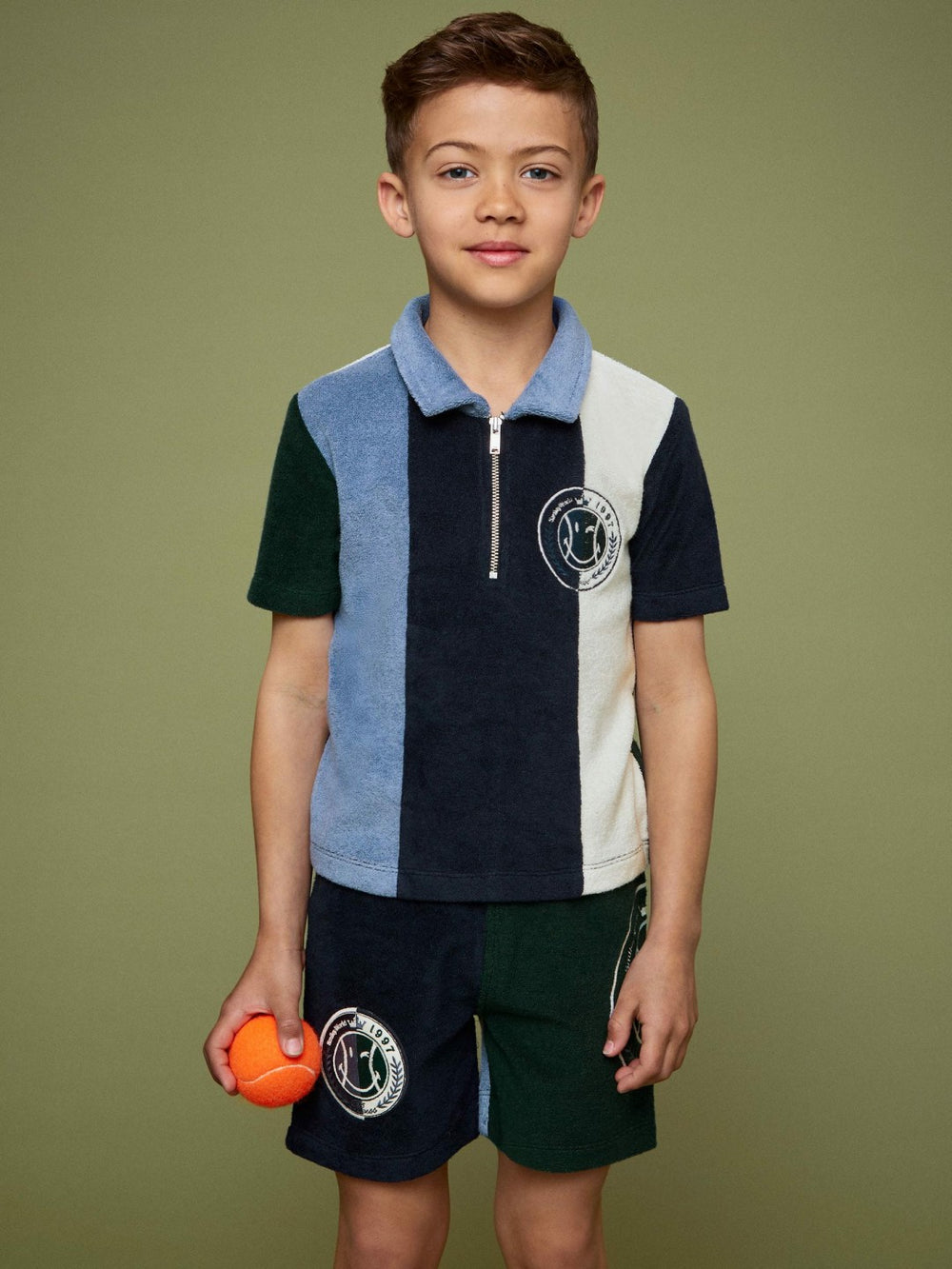 Reiss | 3-9 yrs SmileyWorld Towel Polo Shirt in Blue