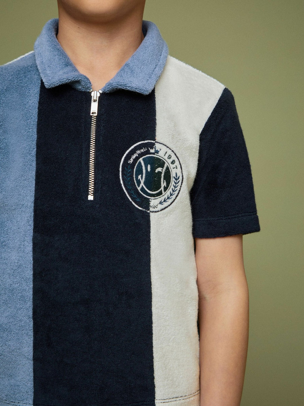 Reiss | 3-9 yrs SmileyWorld Towel Polo Shirt in Blue