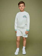 Reiss | 3-9 yrs SmileyWorld Drawstring Shorts Unisex Fit in White