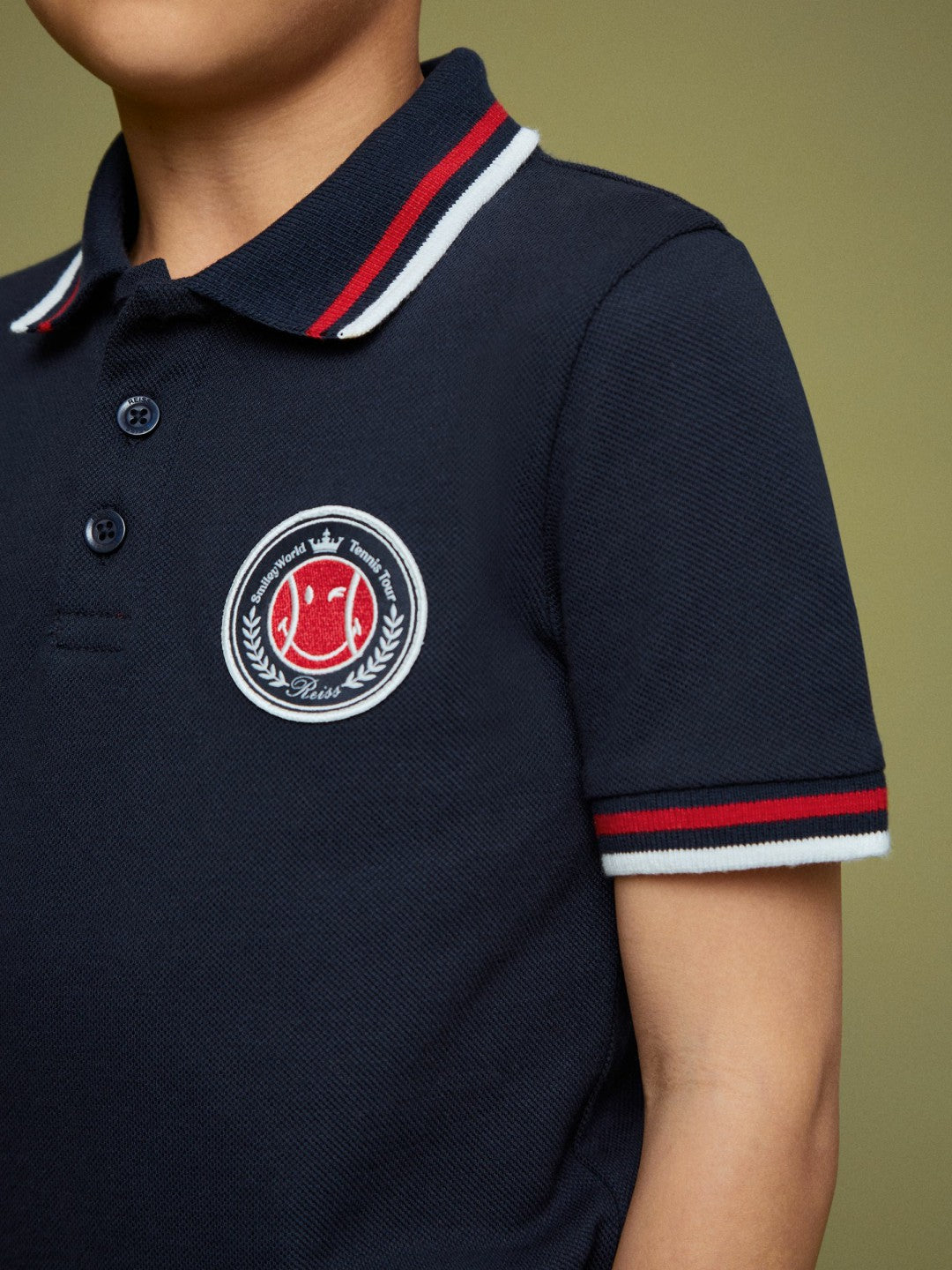 Reiss | 9-13 yrs SmileyWorld Piqué Polo Shirt in Navy