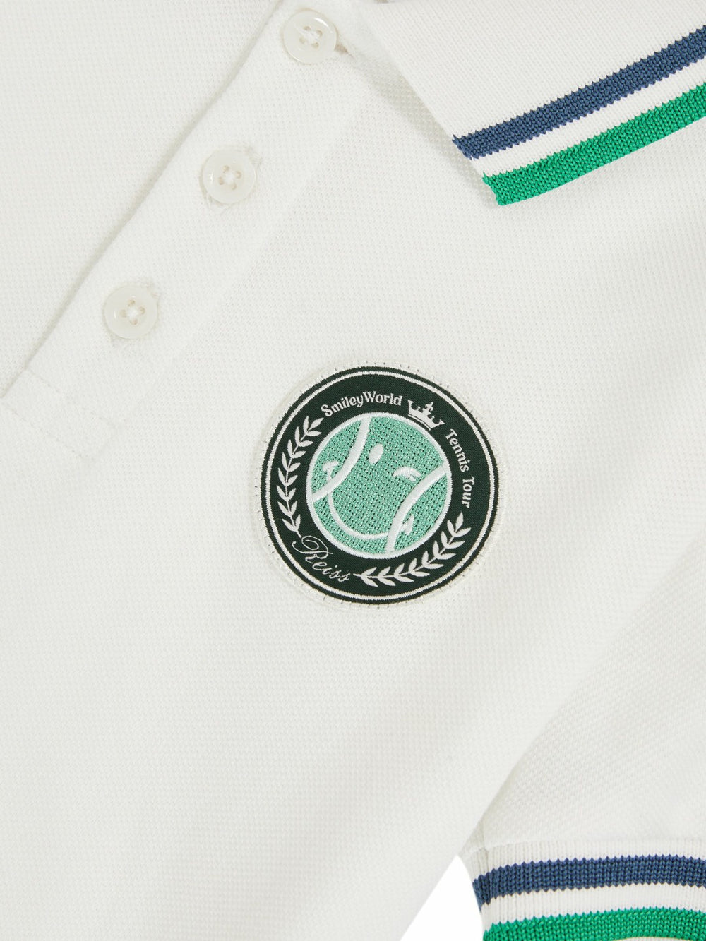 Reiss | 9-13 yrs SmileyWorld Piqué Polo Shirt in White