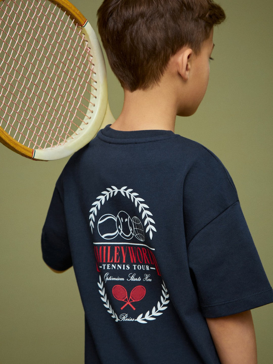 Reiss | 9-13 yrs SmileyWorld Oversize T-Shirt in Navy