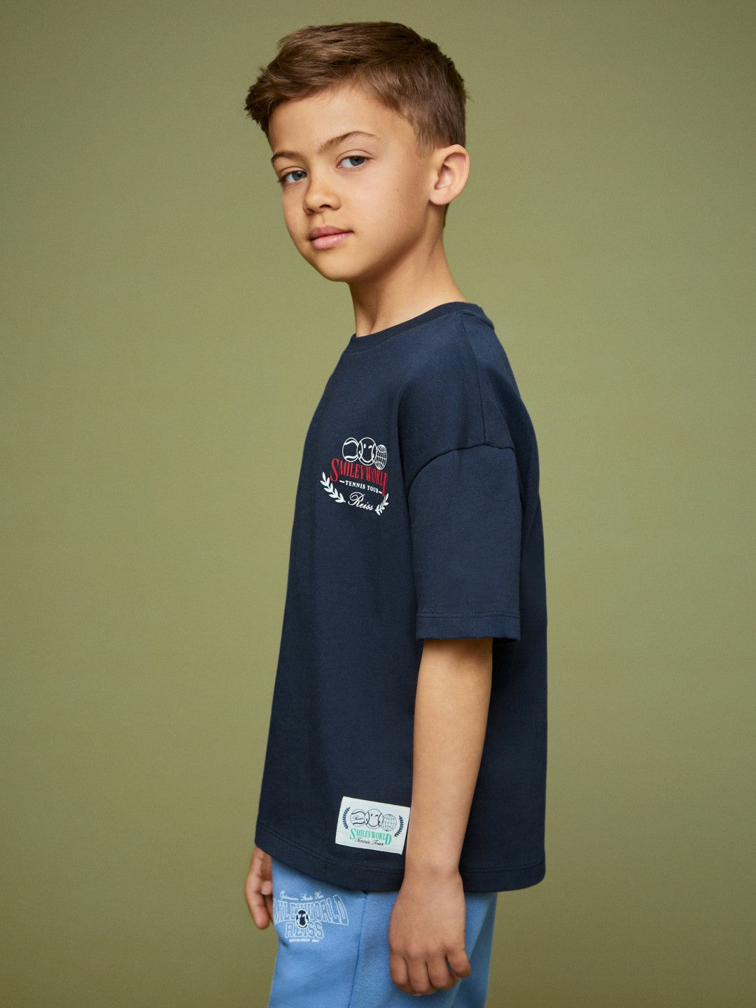 Reiss | 9-13 yrs SmileyWorld Oversize T-Shirt in Navy