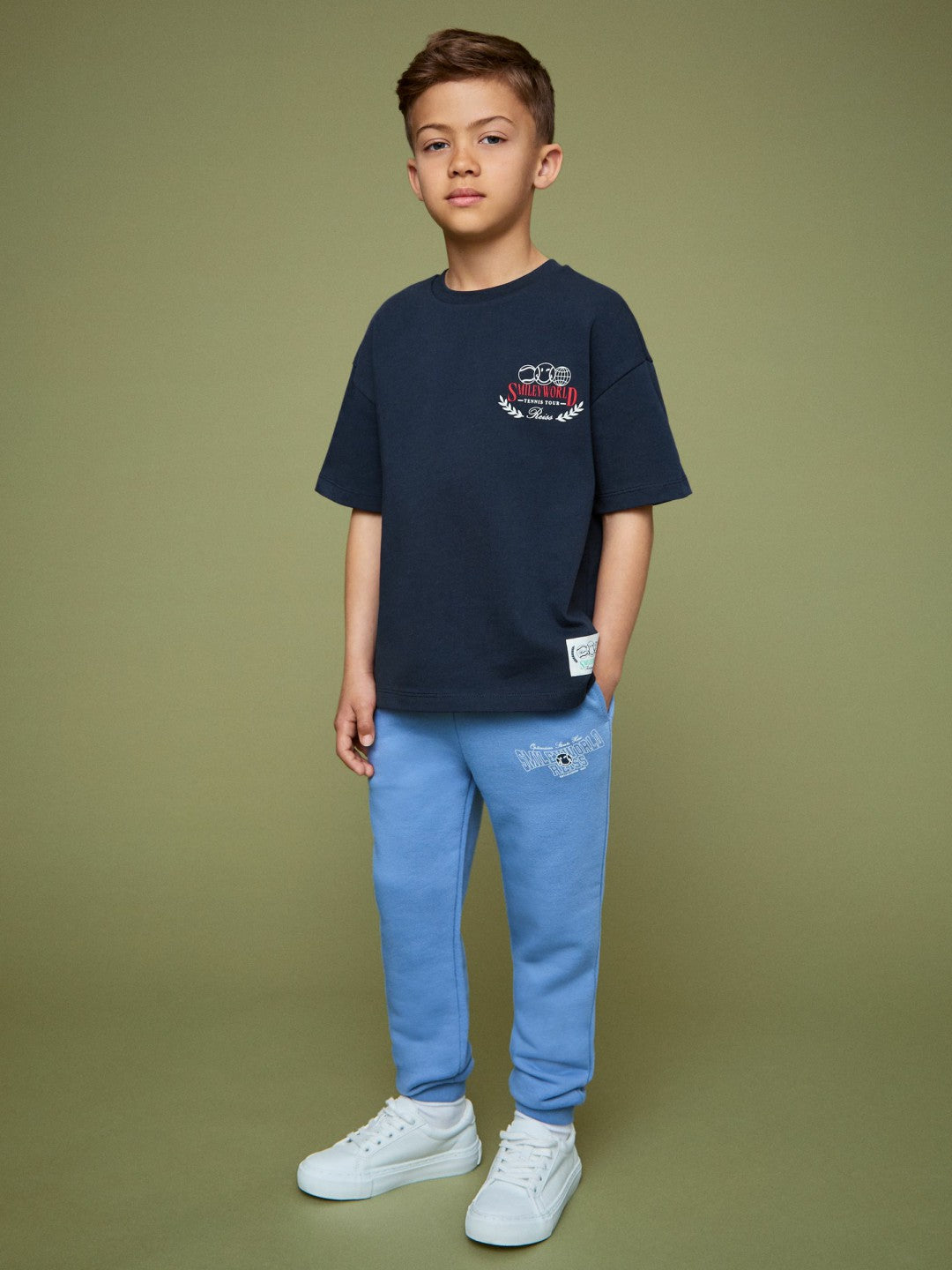 Reiss | 9-13 yrs SmileyWorld Oversize T-Shirt in Navy