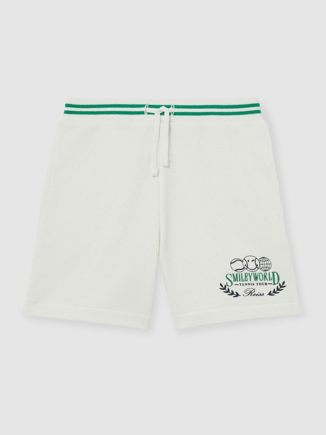 Reiss | 9-13 yrs SmileyWorld Drawstring Shorts Unisex Fit in White