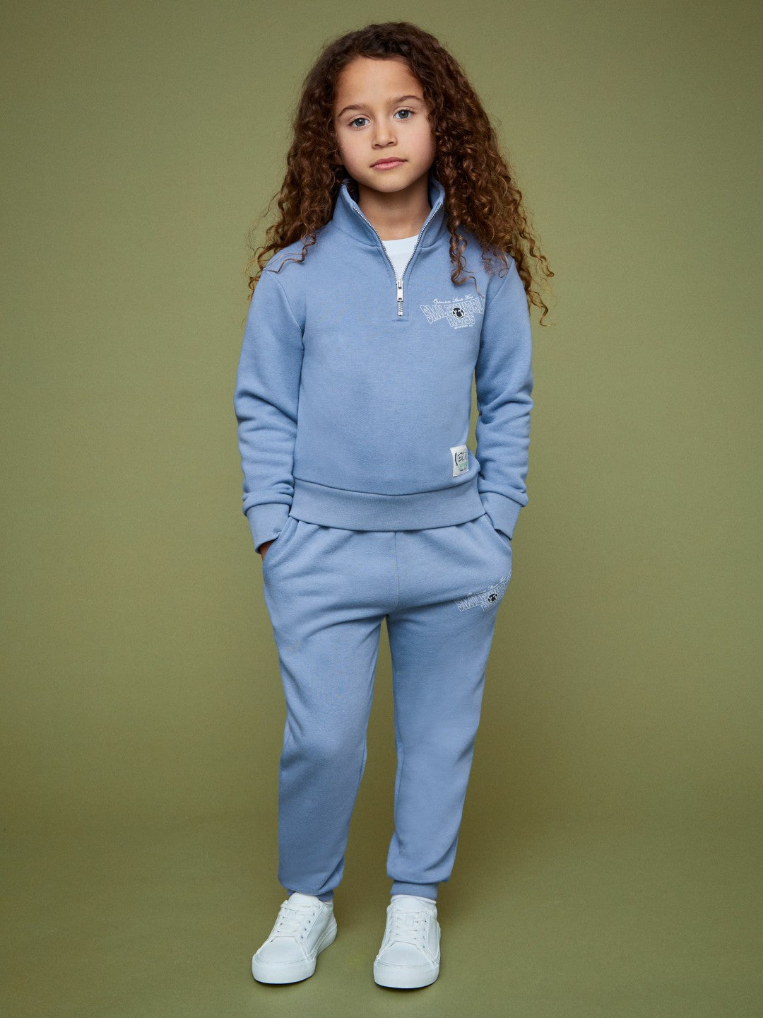 Reiss | 9-13 yrs SmileyWorld Half-Zip Sweatshirt Unisex Fit in Blue