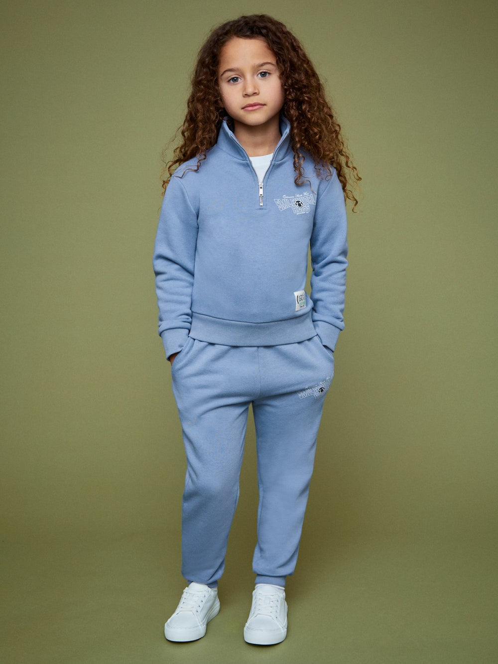 Reiss | 9-13 yrs SmileyWorld Half-Zip Sweatshirt Unisex Fit in Blue